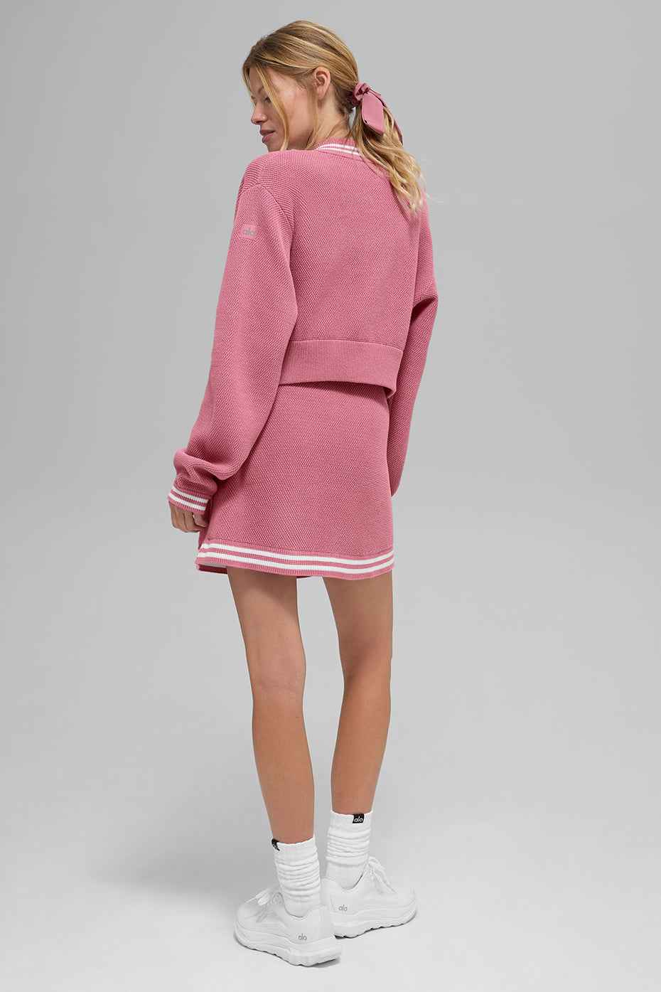 Alo Yoga Women'S Tennis Club Sweater Knit Full Zip Jacket