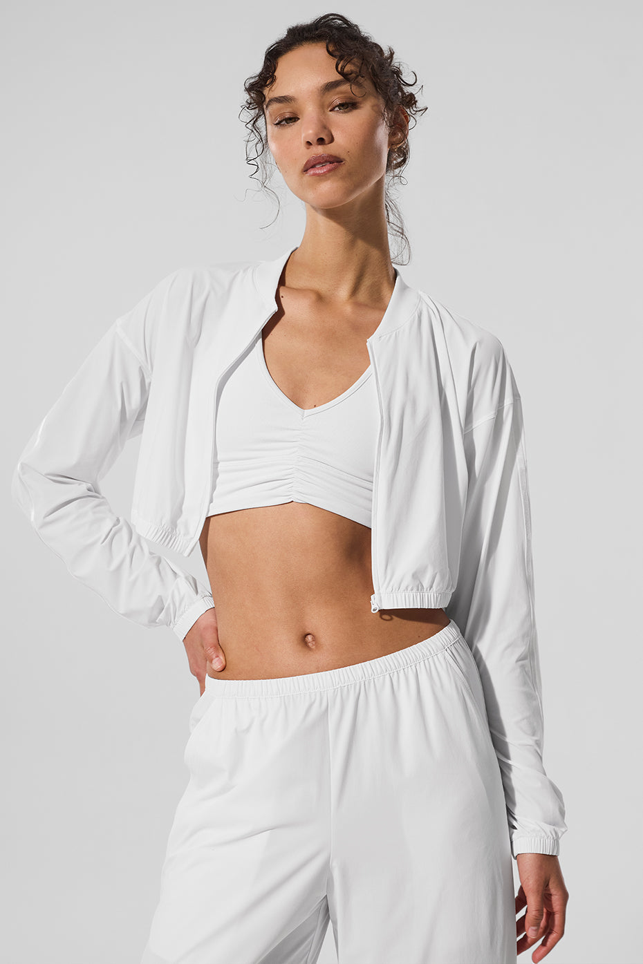 Alo Yoga Women'S Cropped Breezy Full-Zip Cover Up