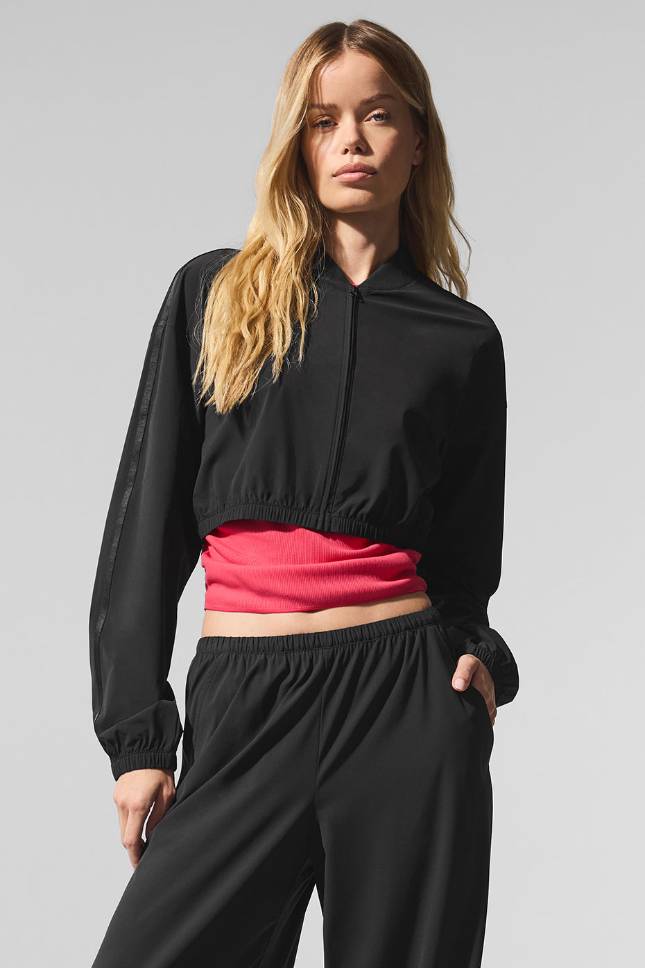 Alo Yoga Women'S Cropped Breezy Full-Zip Cover Up