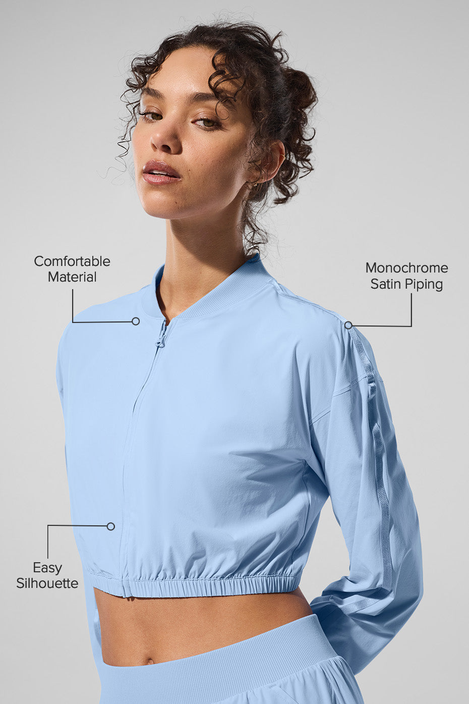 Alo Yoga Women'S Cropped Breezy Full-Zip Cover Up