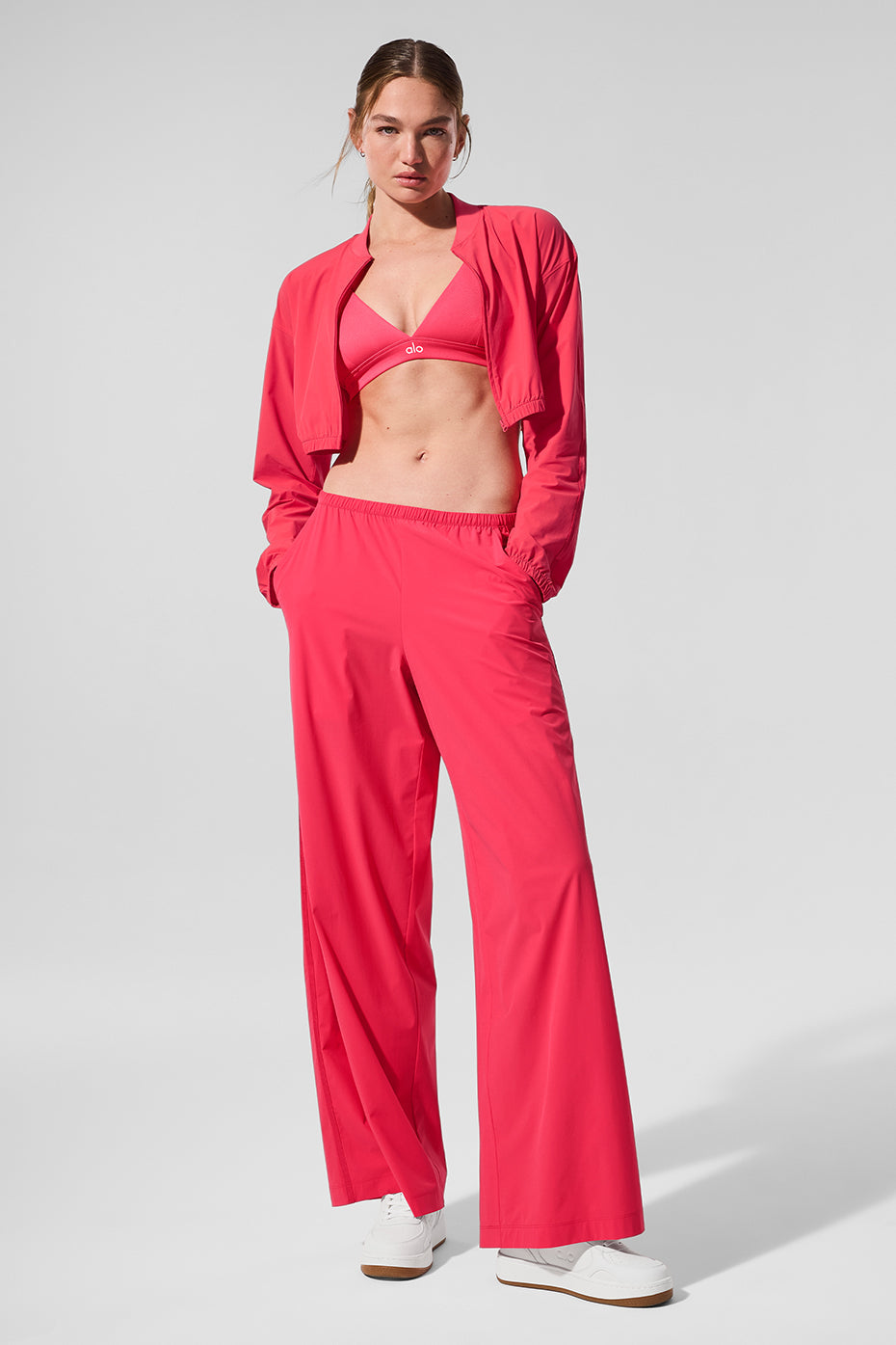 Alo Yoga Women'S Cropped Breezy Full-Zip Cover Up