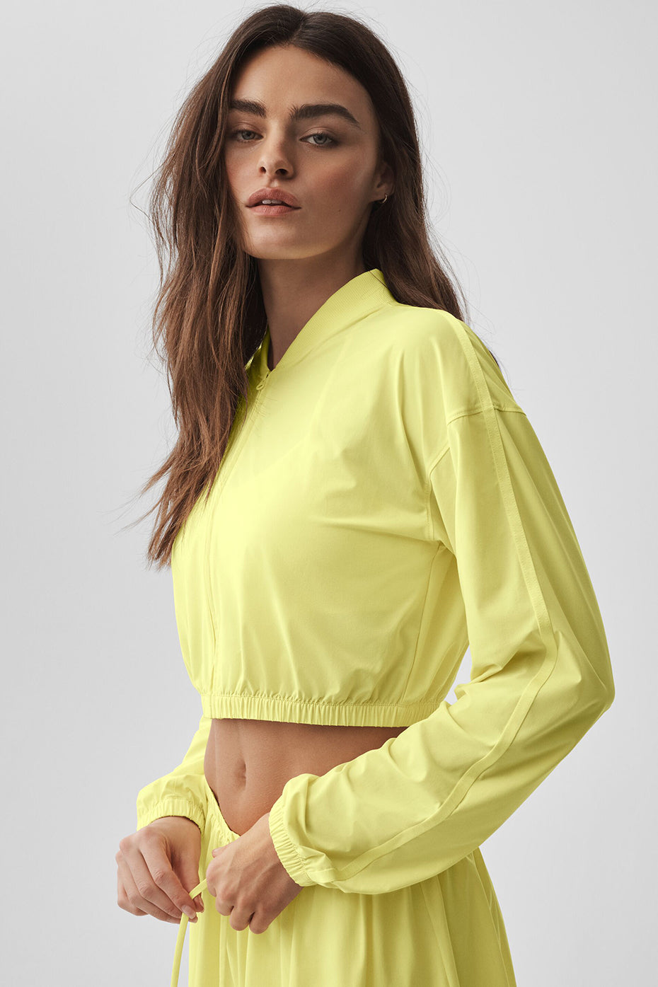 Alo Yoga Women'S Cropped Breezy Full-Zip Cover Up