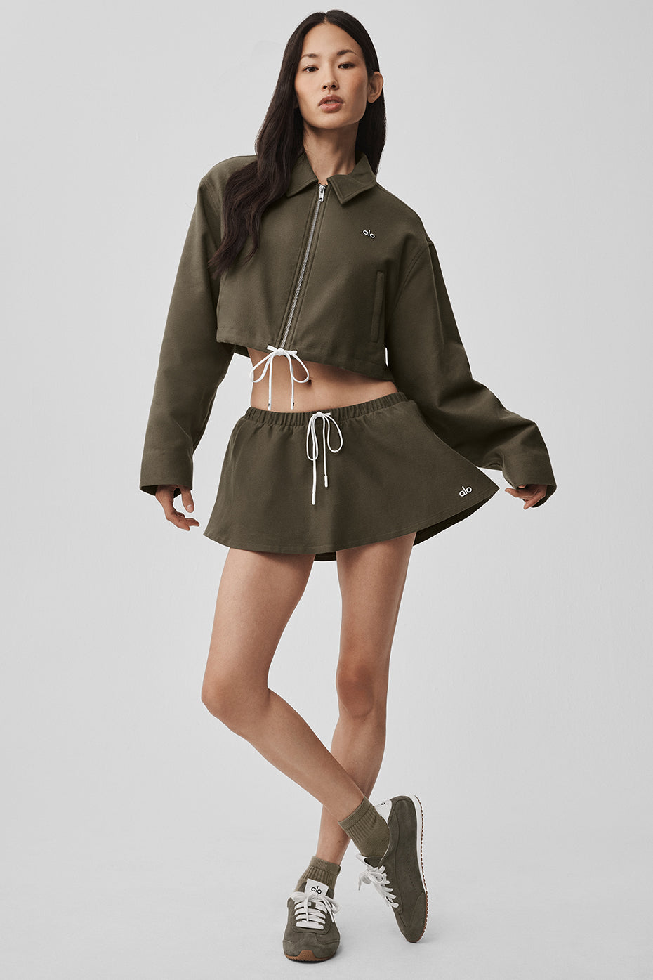 Alo Yoga Women'S Cropped Fan Favorite Full Zip Jacket