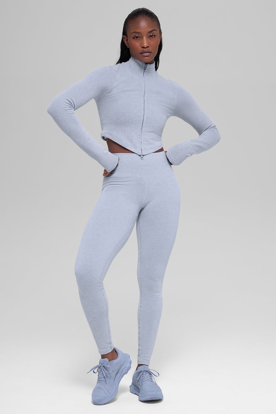 Alo Yoga Women'S Seamless Two Tone Rib Jacket