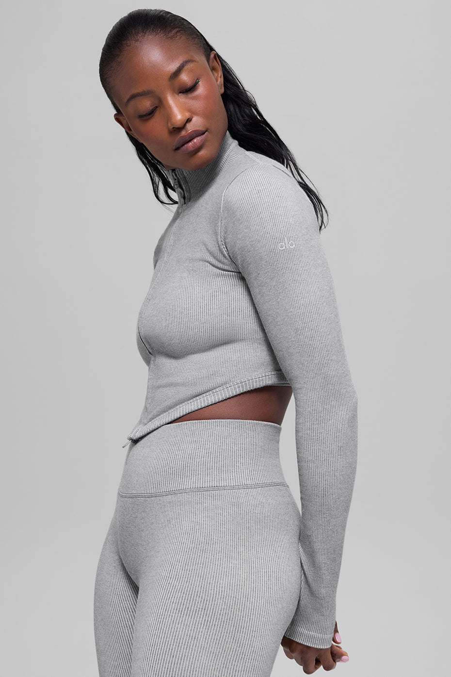 Alo Yoga Women'S Seamless Two Tone Rib Jacket
