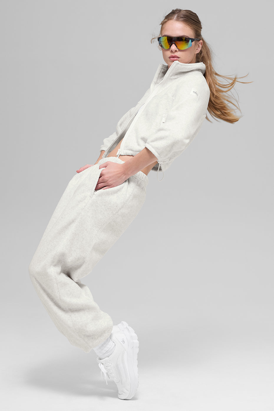 Alo Yoga Women'S Polar Fleece Retreat Cropped Jacket