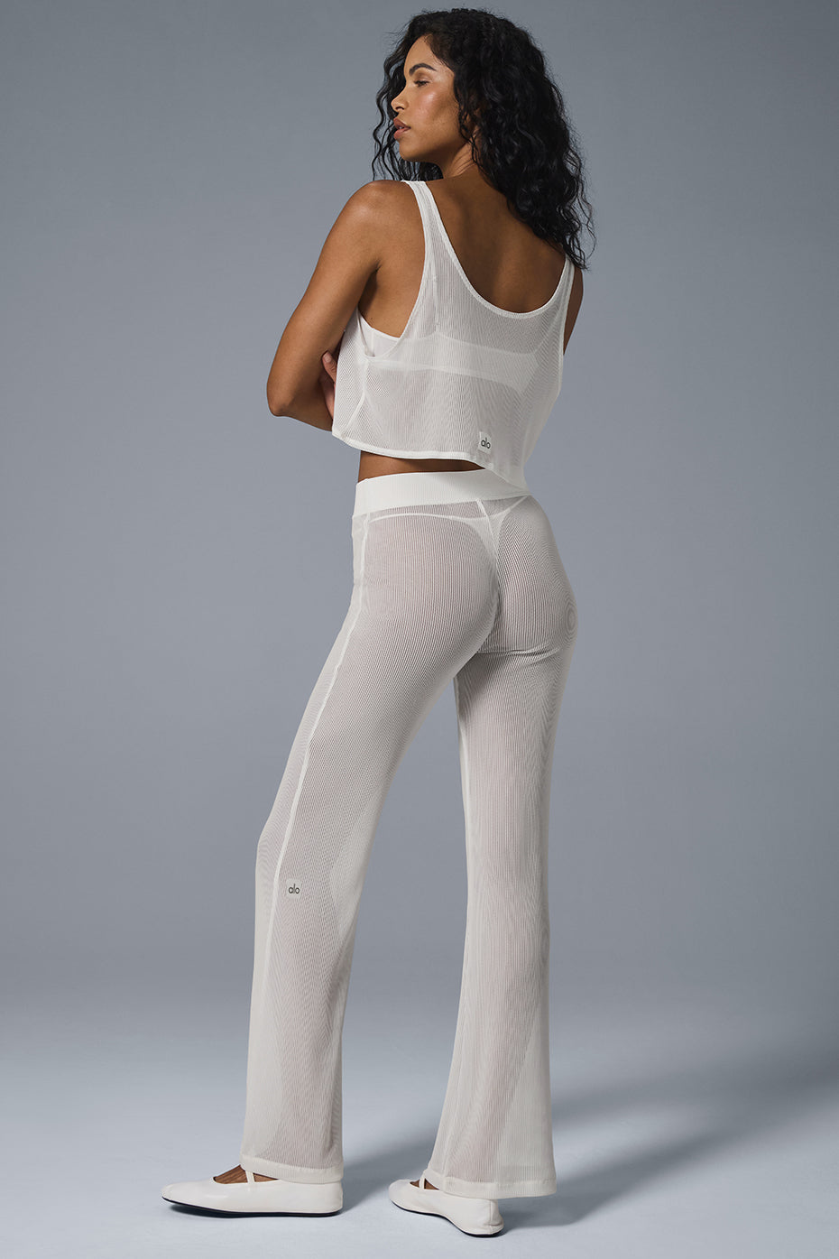 Alo Yoga Women'S Striped Mesh Tropical Nights Flare Pant