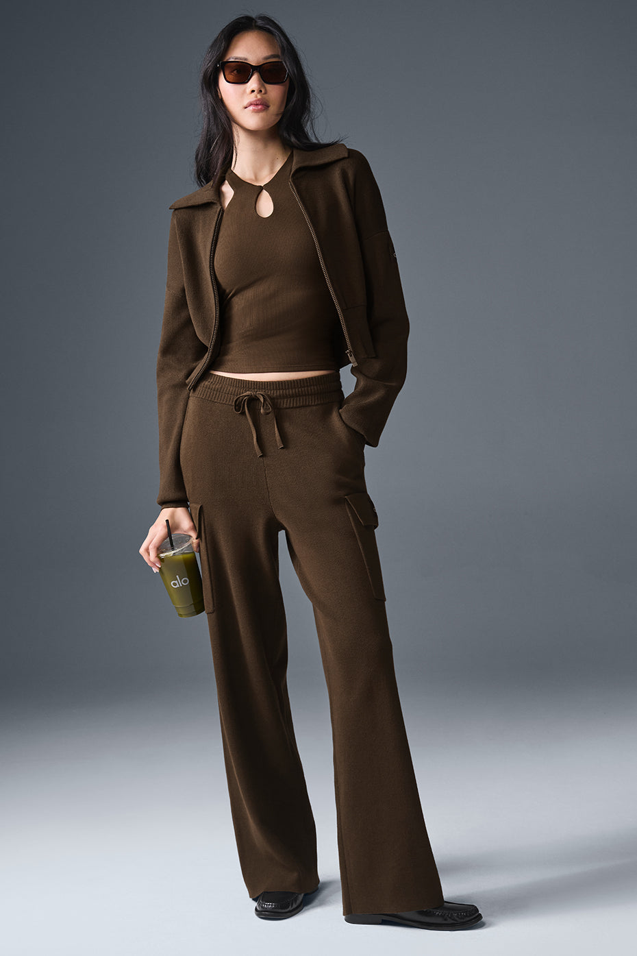 Alo Yoga Women'S Scholar Knit High-Waist Cargo Pant