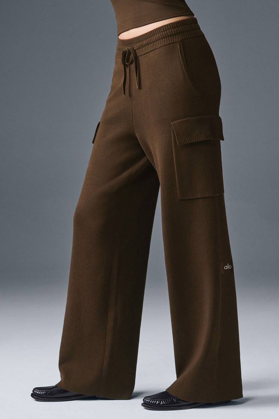 Alo Yoga Women'S Scholar Knit High-Waist Cargo Pant