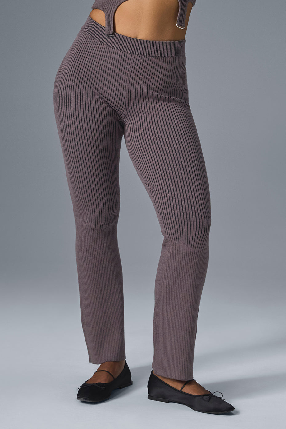 Alo Yoga Denim Knit High-Waist Flare Pant