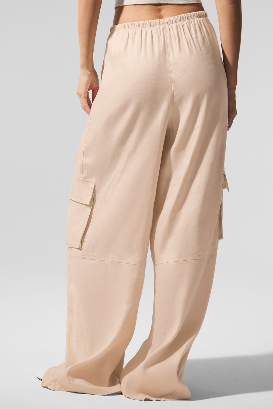 Alo Yoga Women'S Linen Getaway Cargo Wide Leg Pant