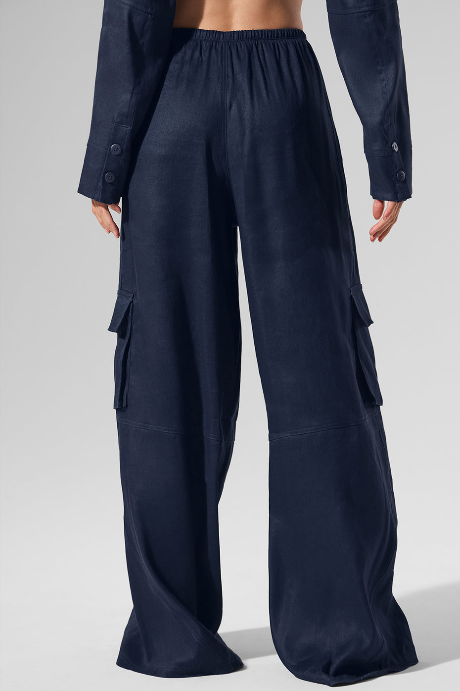 Alo Yoga Women'S Linen Getaway Cargo Wide Leg Pant