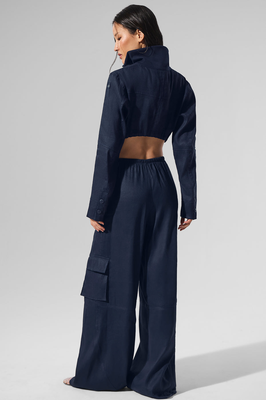 Alo Yoga Women'S Linen Getaway Cargo Wide Leg Pant