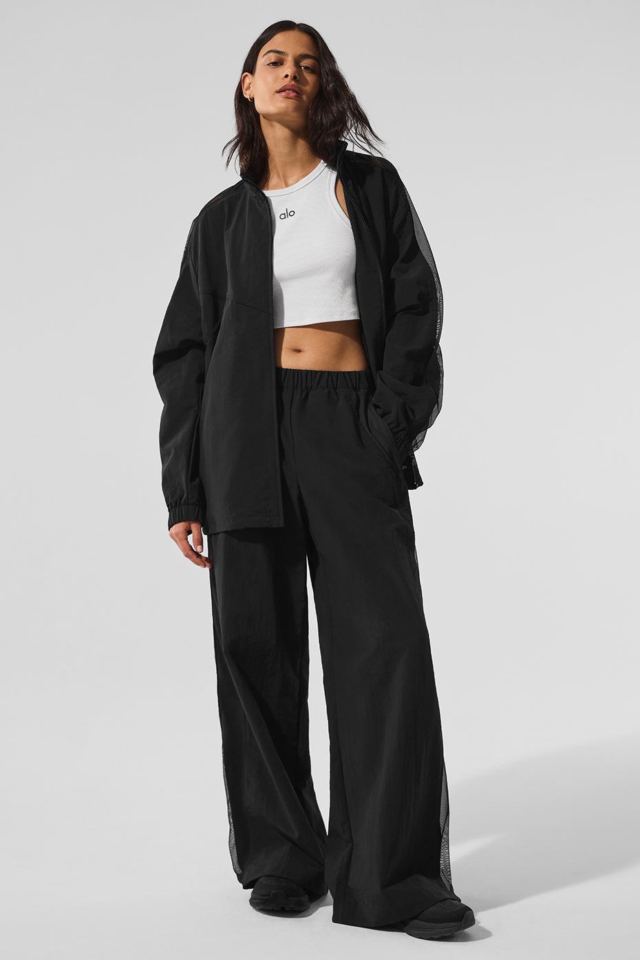 Alo Yoga Women'S High-Waist Origin Wide Leg Track Pant
