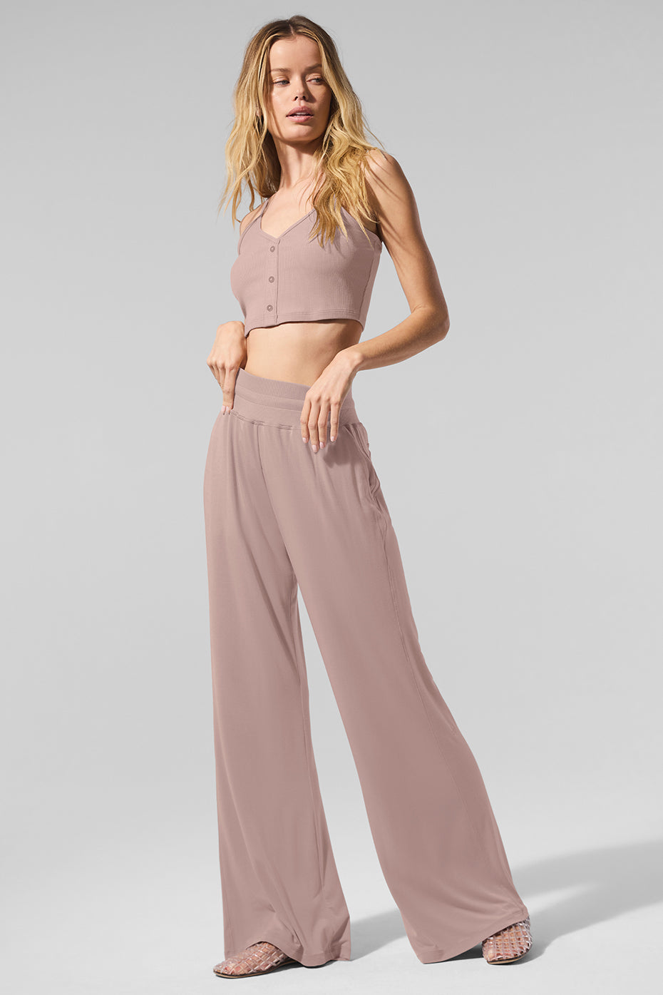 Alo Yoga Women'S Semi-Sheer Delicate Lounge Flare Pant