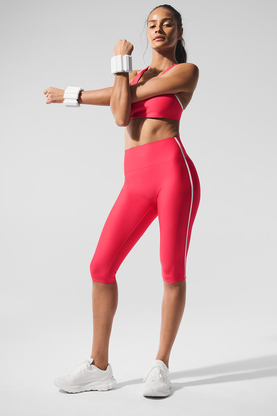 Alo Yoga Women'S Airlift High-Waist Super Sleek Contrast Capri