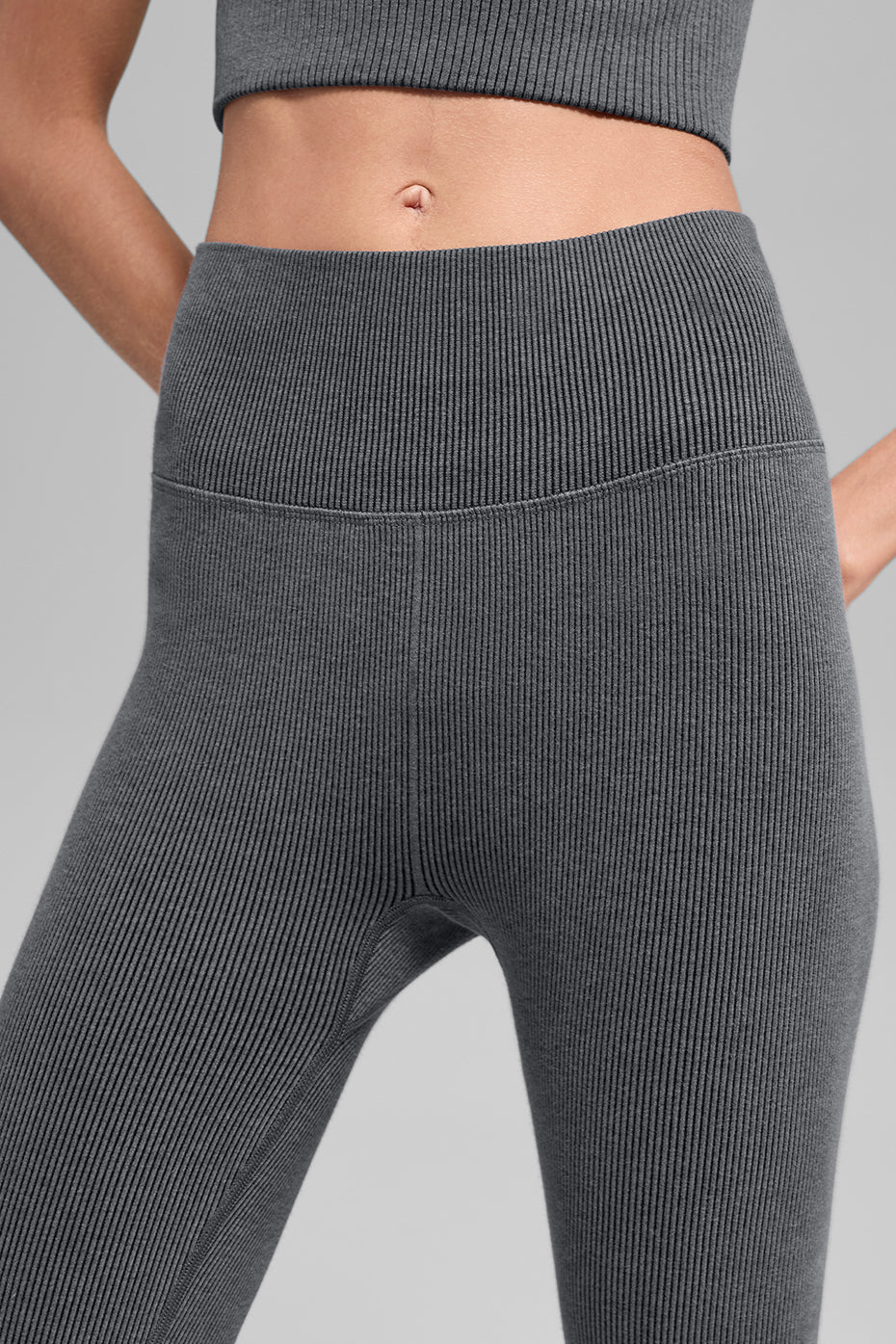 Alo Yoga Women'S Seamless High-Waist Two Tone Rib Legging