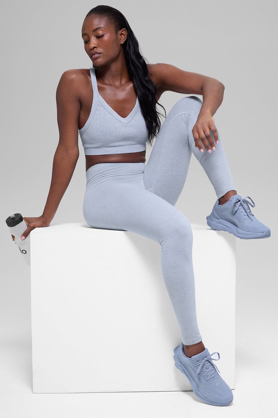 Alo Yoga Women'S Seamless High-Waist Two Tone Rib Legging