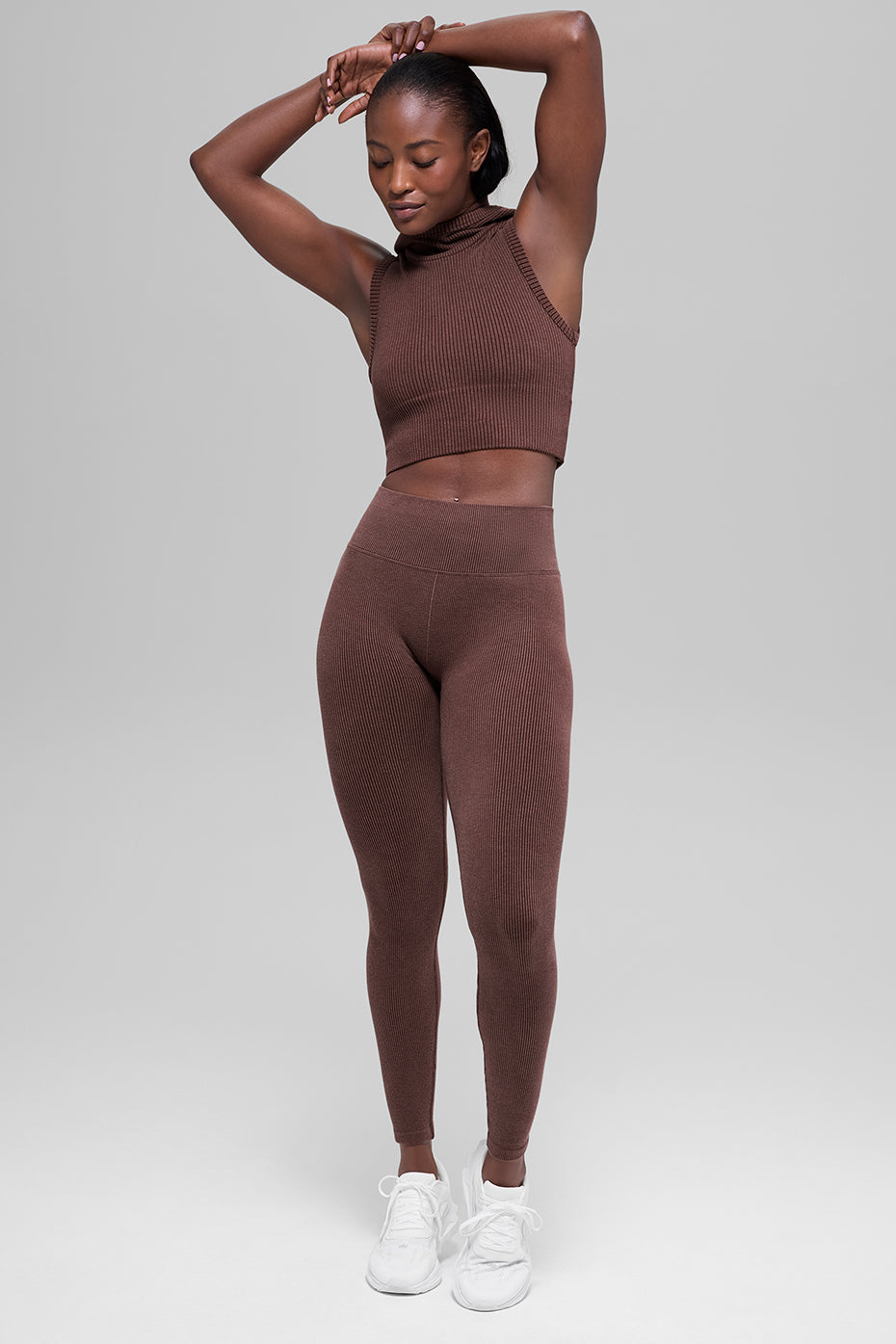 Alo Yoga Women'S Seamless High-Waist Two Tone Rib Legging