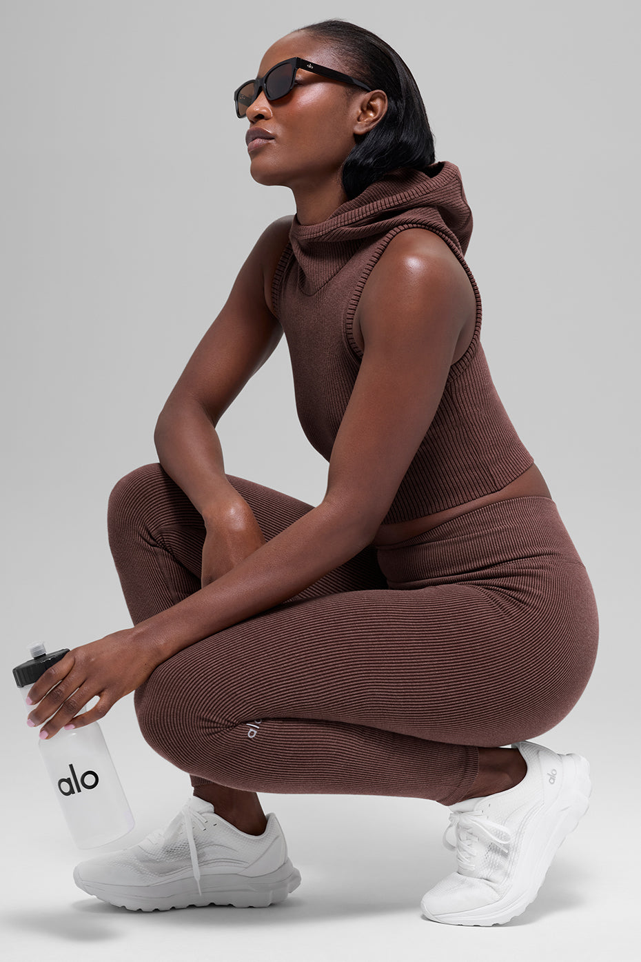 Alo Yoga Women'S Seamless High-Waist Two Tone Rib Legging