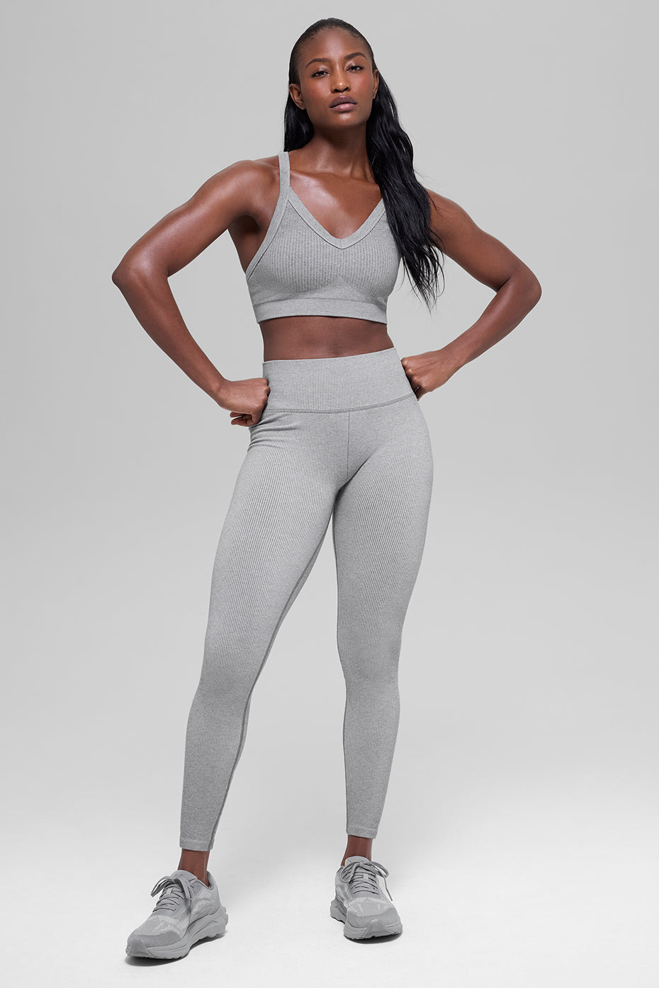 Alo Yoga Women'S Seamless High-Waist Two Tone Rib Legging