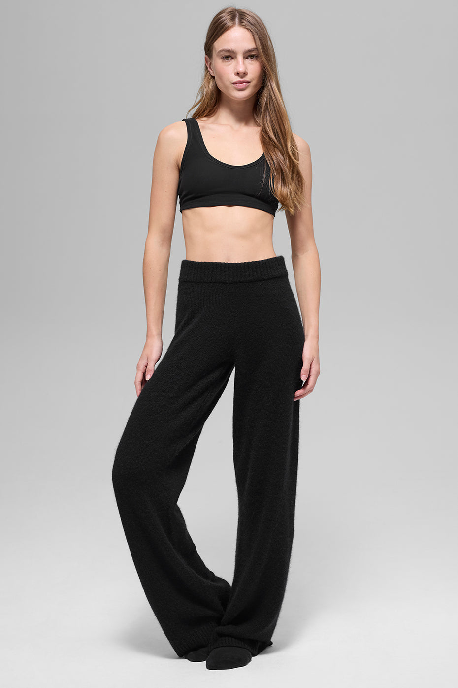 Alo Yoga Women'S Wool Cashmere High-Waist New Class Wide Leg Pant
