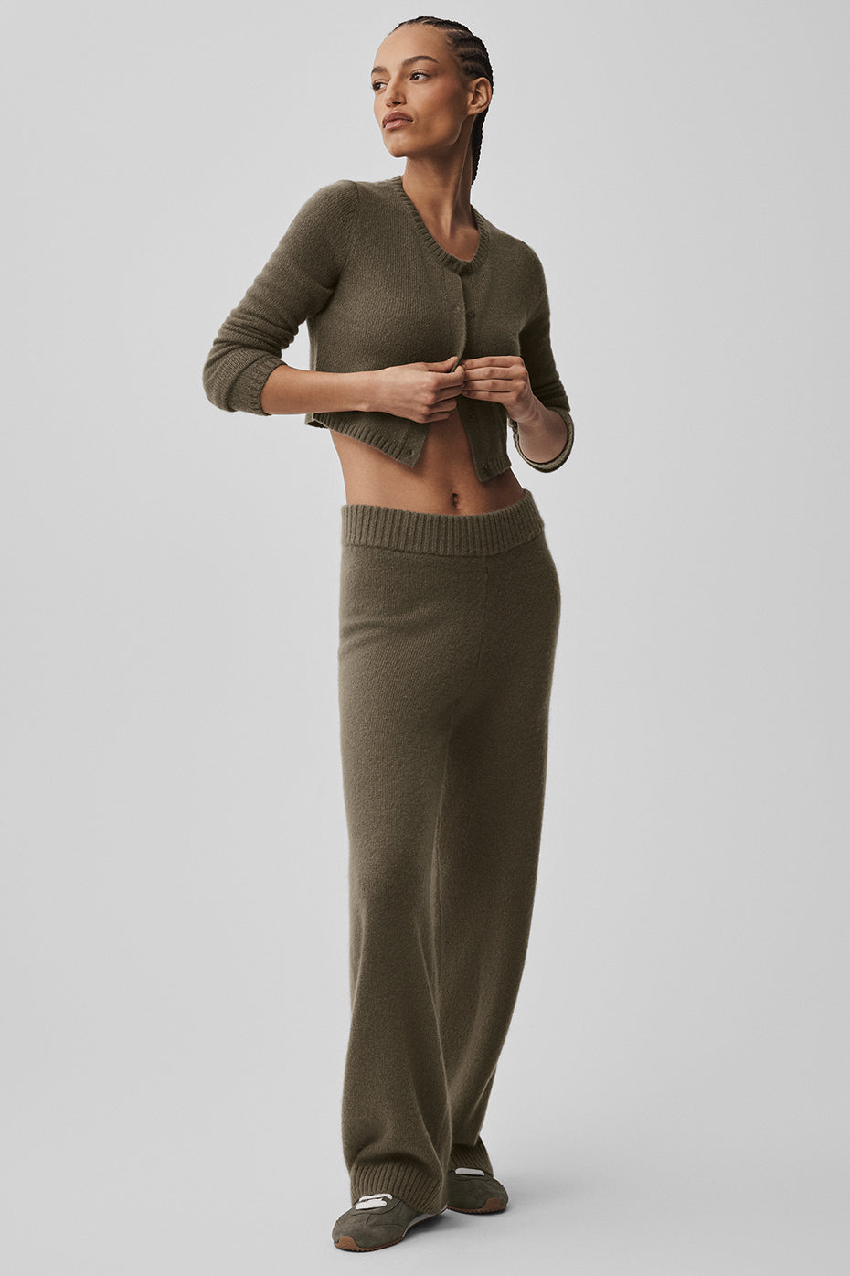 Alo Yoga Women'S Wool Cashmere High-Waist New Class Wide Leg Pant