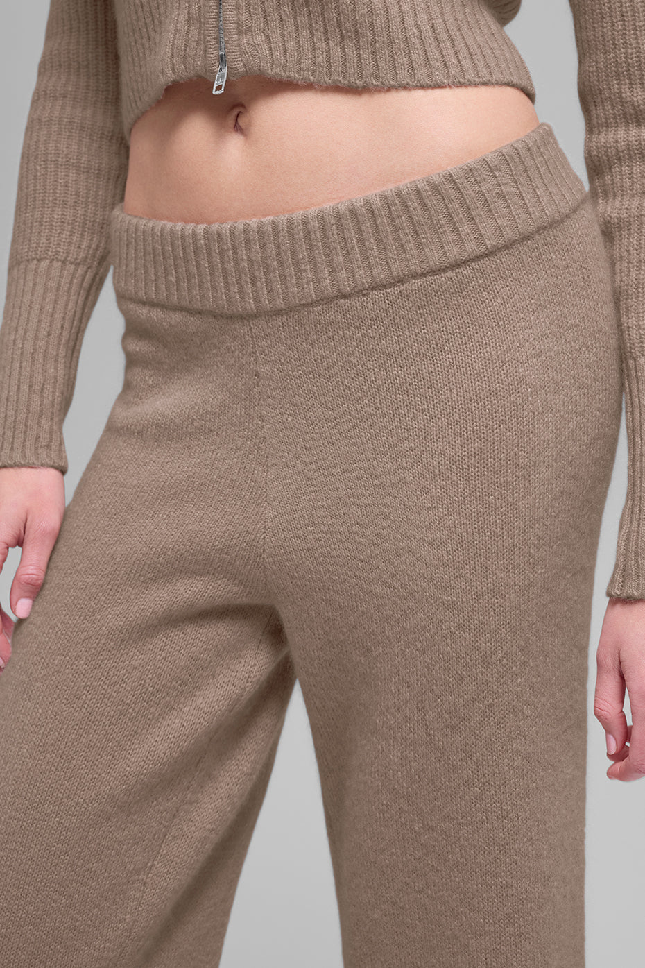 Alo Yoga Women'S Wool Cashmere High-Waist New Class Wide Leg Pant
