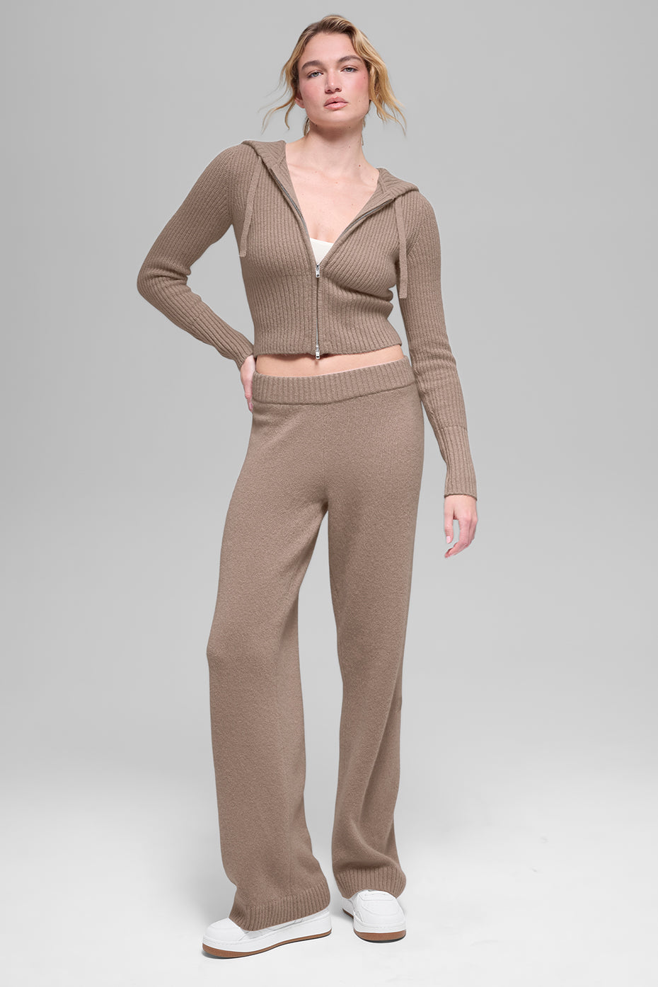 Alo Yoga Women'S Wool Cashmere High-Waist New Class Wide Leg Pant