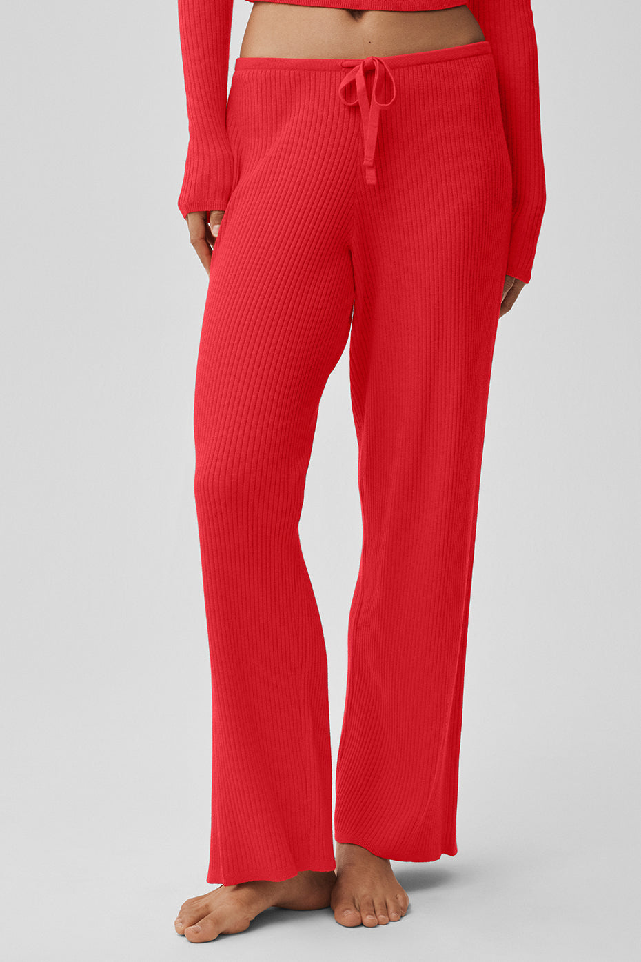 Alo Yoga Women'S Sweater Knit Mid-Rise Unwind Wide Leg Pant