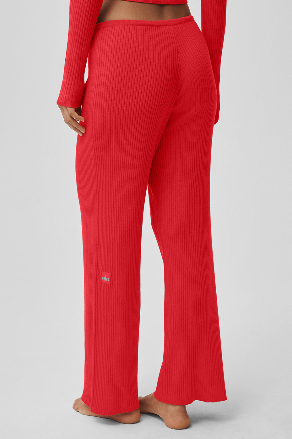 Alo Yoga Women'S Sweater Knit Mid-Rise Unwind Wide Leg Pant
