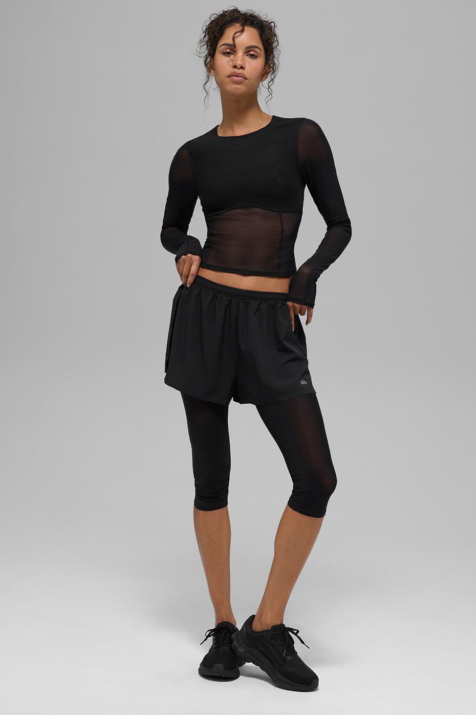 Alo Yoga Women'S Mesh Front Runner 2 In 1 Short