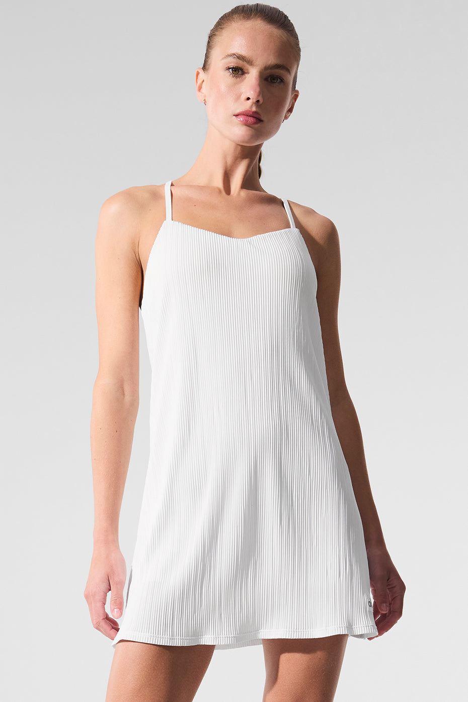 Alo Yoga Women'S Micro Plisse Game On Tennis Dress