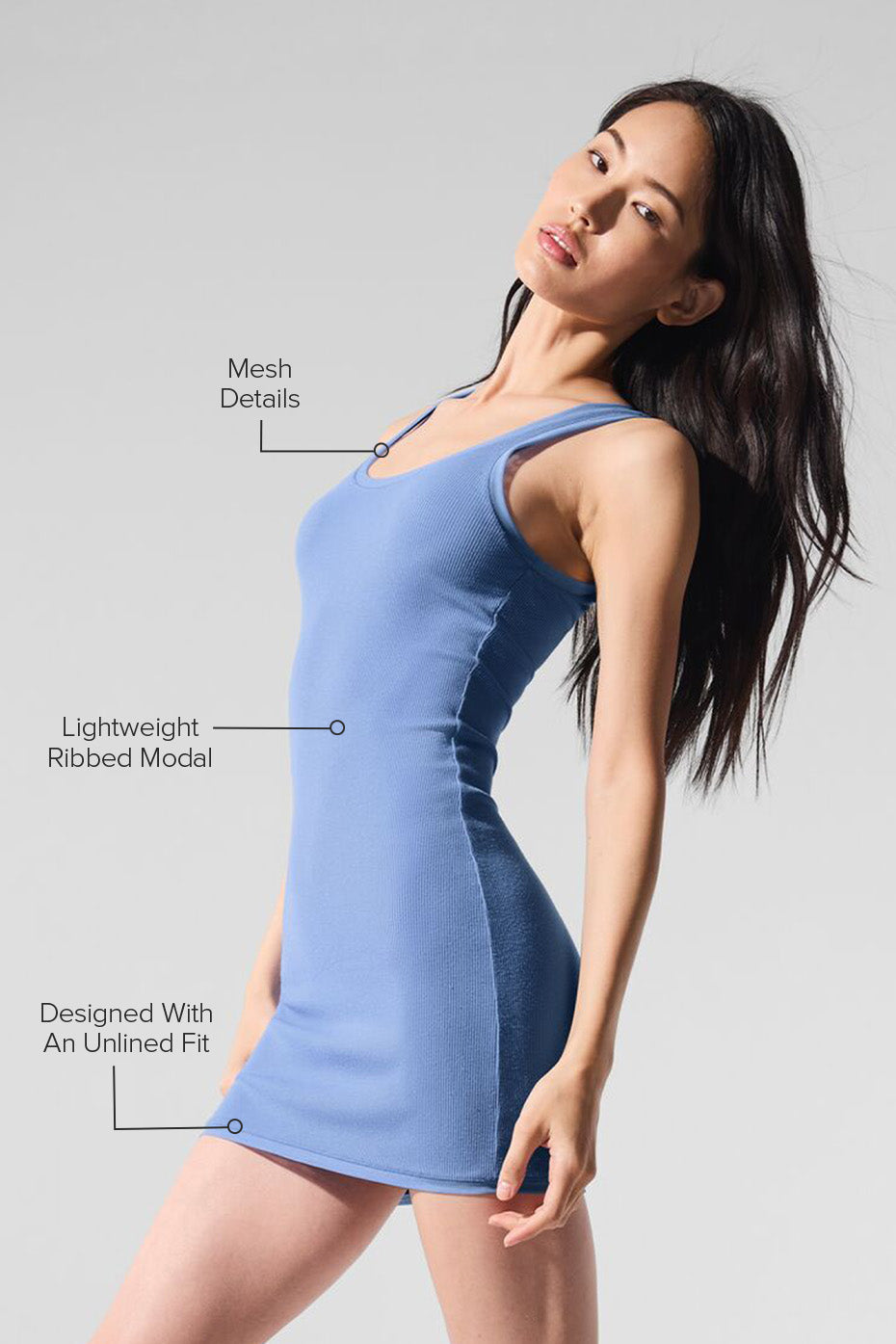 Alo Yoga Ribbed Mesh Secret Dress
