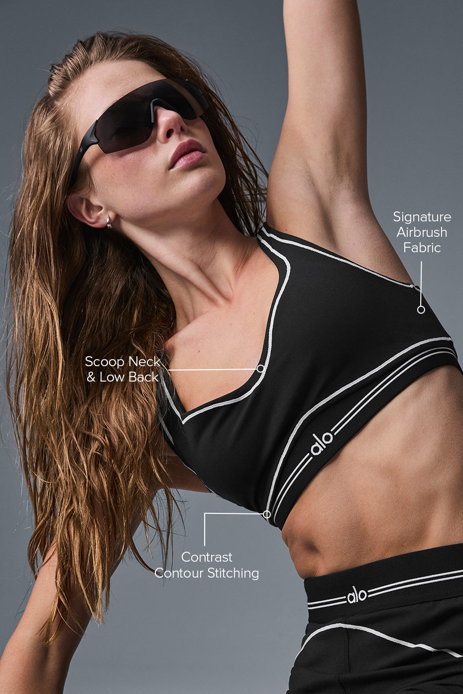 Alo Yoga Women'S Airbrush Heart Throb Bra