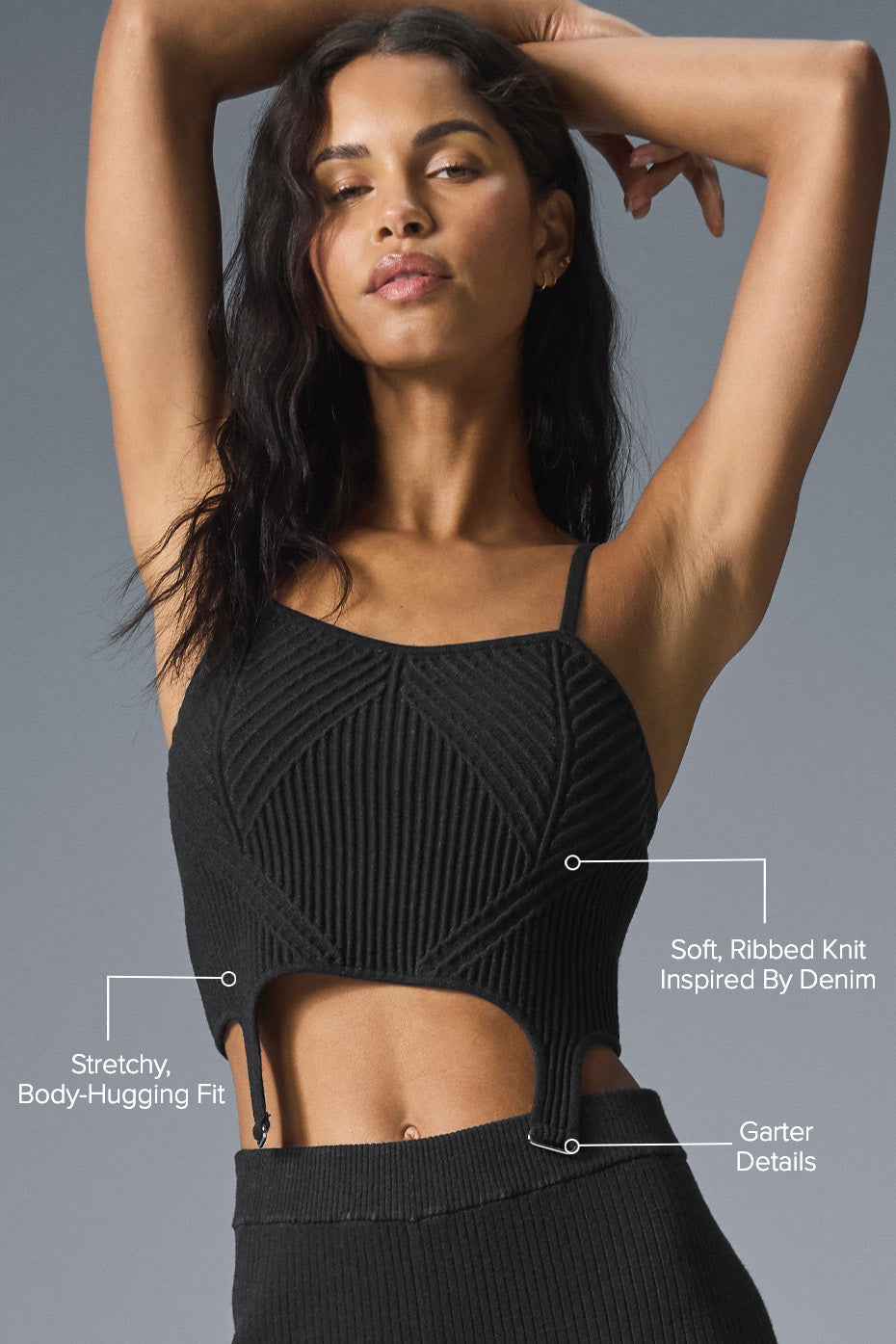 Alo Yoga Denim Knit Garter Tank