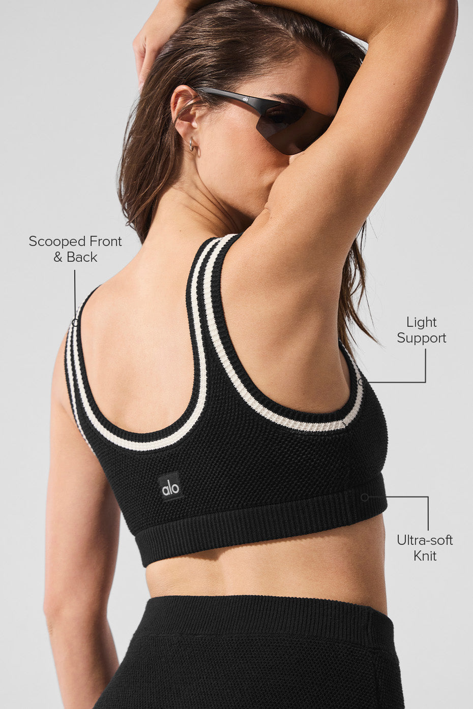 Alo Yoga Women'S Tennis Club Sweater Knit Bra