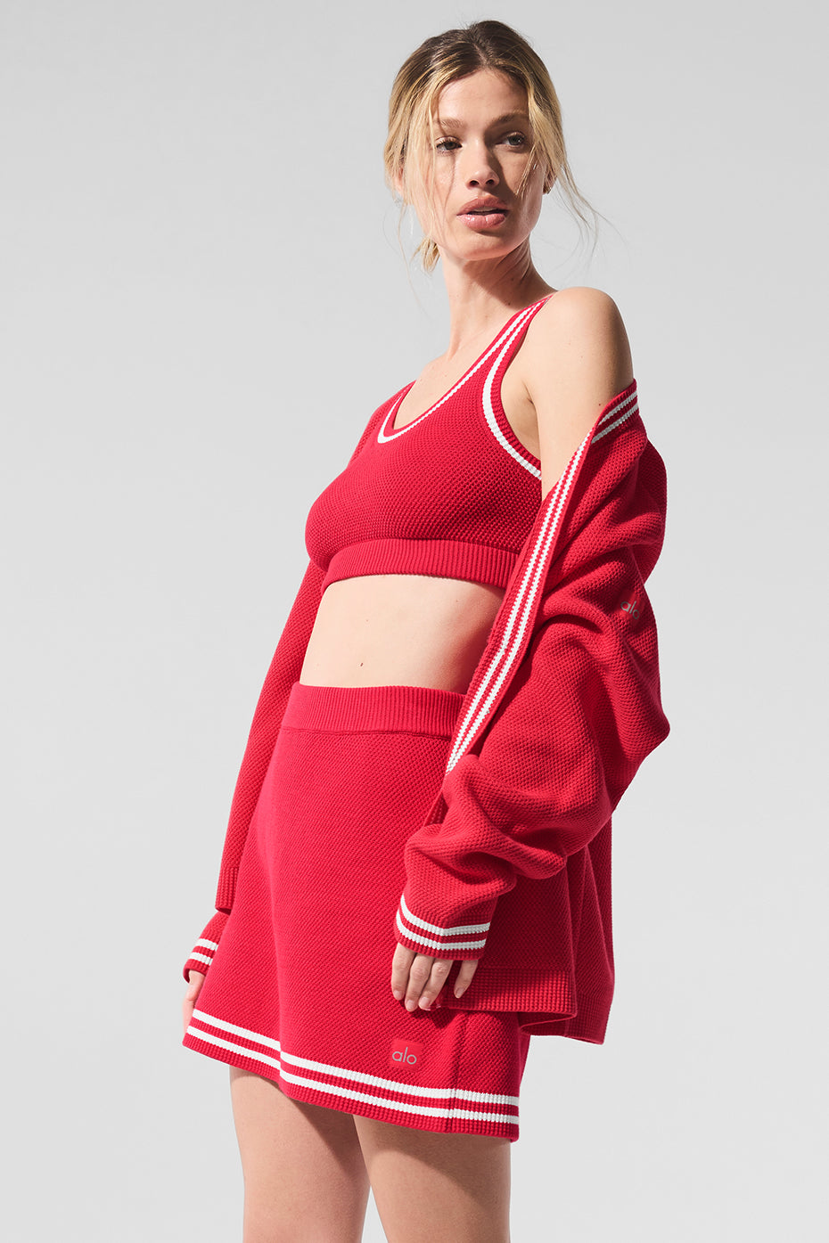 Alo Yoga Women'S Tennis Club Sweater Knit Bra