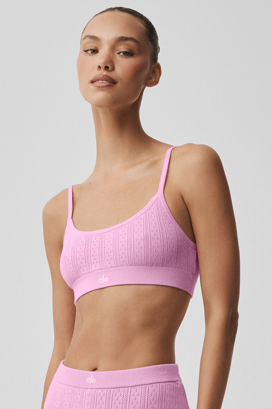 Alo Yoga Women'S Pointelle Sweater Be Mine Bra