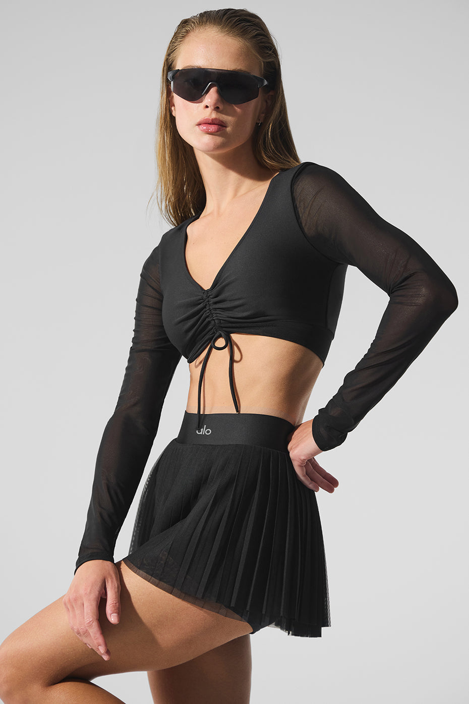 Alo Yoga Women'S Airlift Mesh Divine Long Sleeve Bra