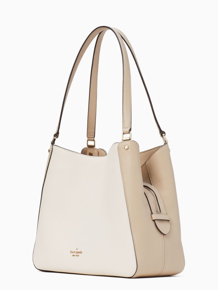 KateSpade Leila Medium Triple Compartment Shoulder Bag Light Sand Multi
