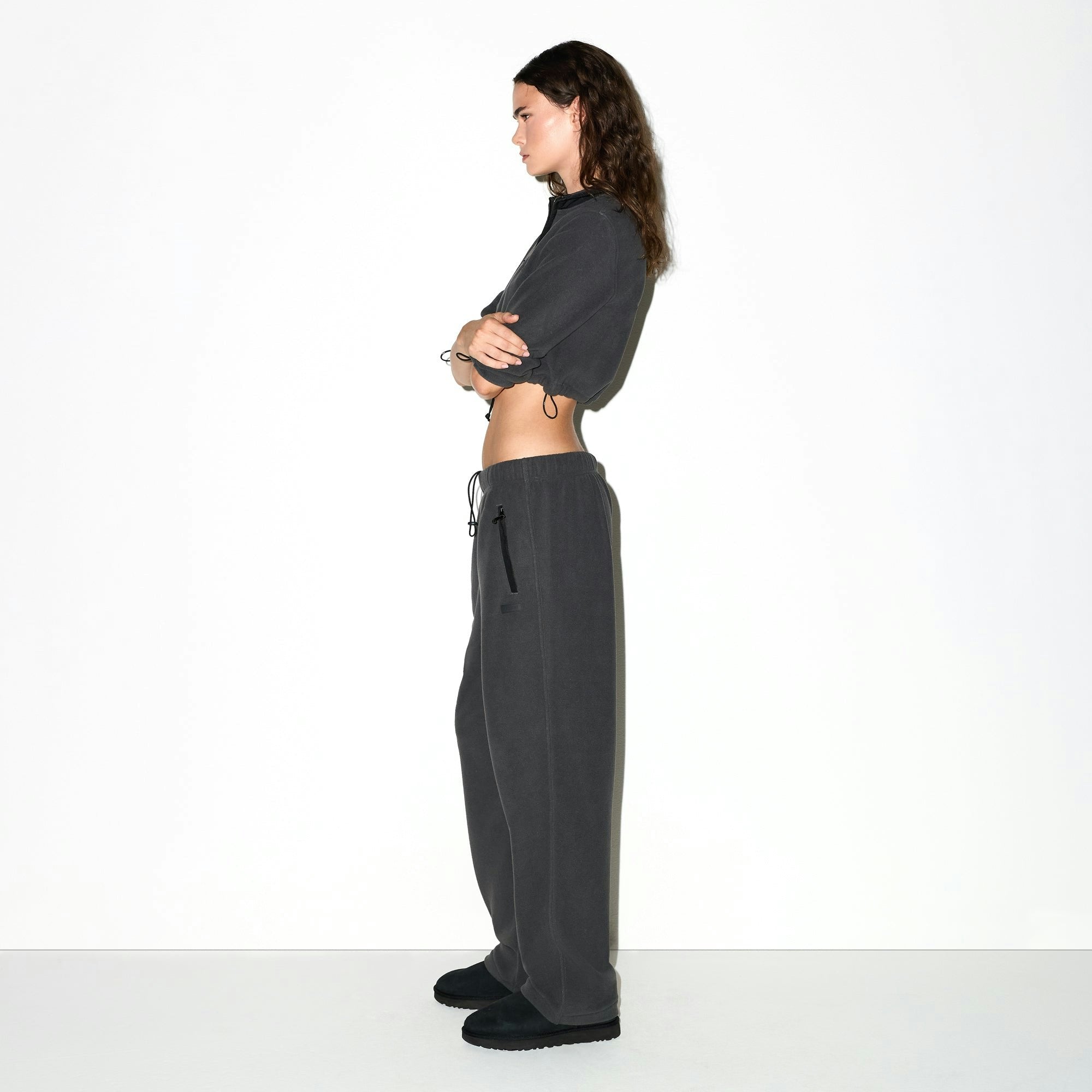 Skims Outdoor Fleece Straight Leg Pant Ash