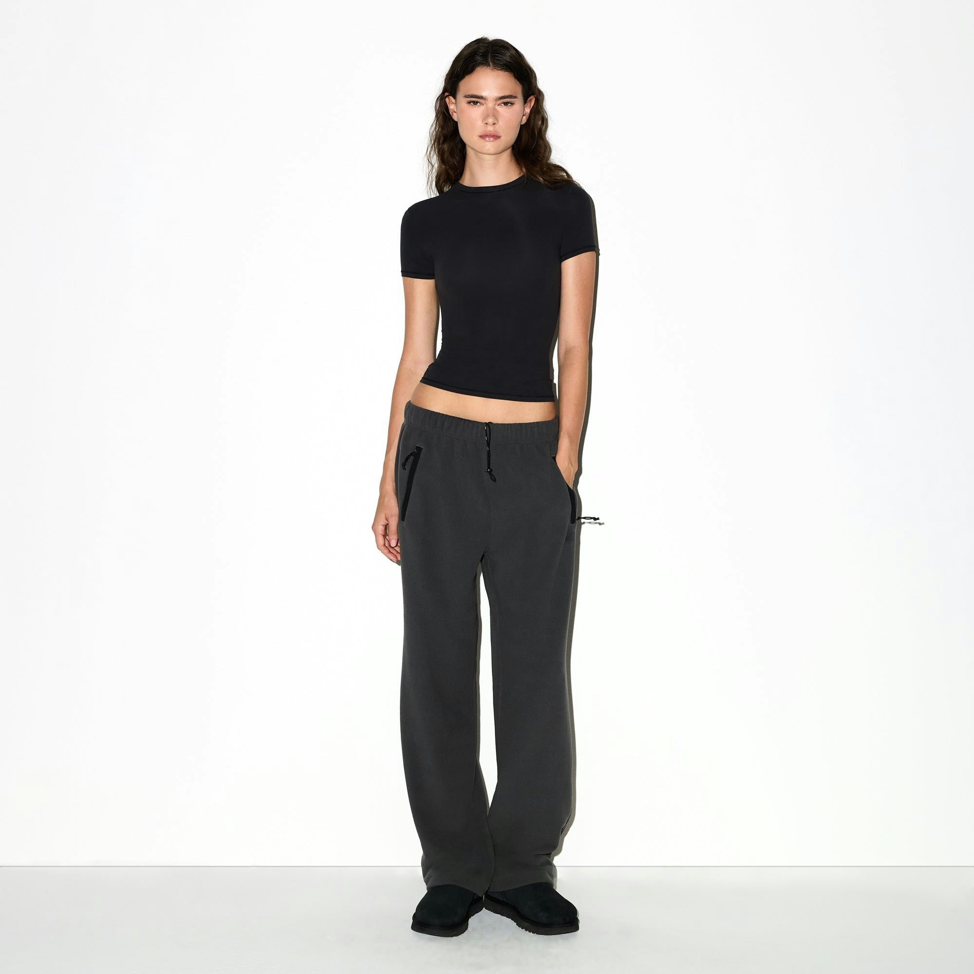 Skims Outdoor Fleece Straight Leg Pant Ash