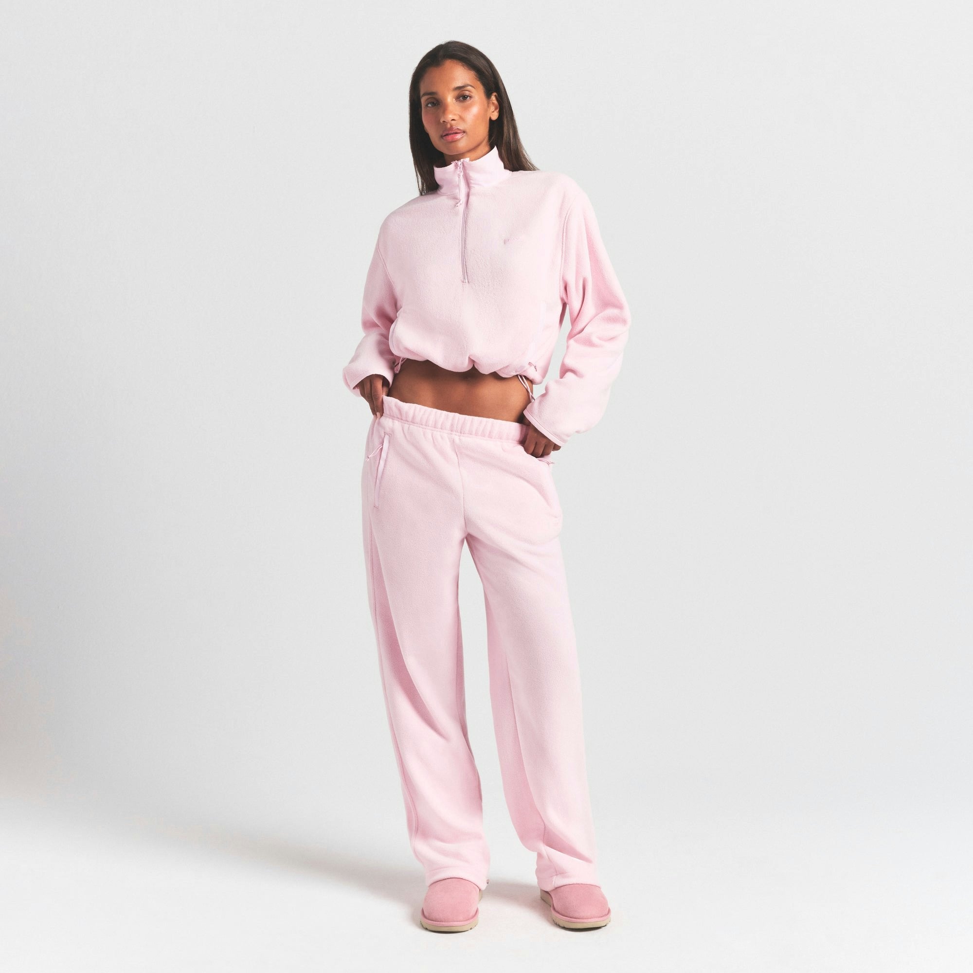 Skims Outdoor Fleece Straight Leg Pant Cherry Blossom