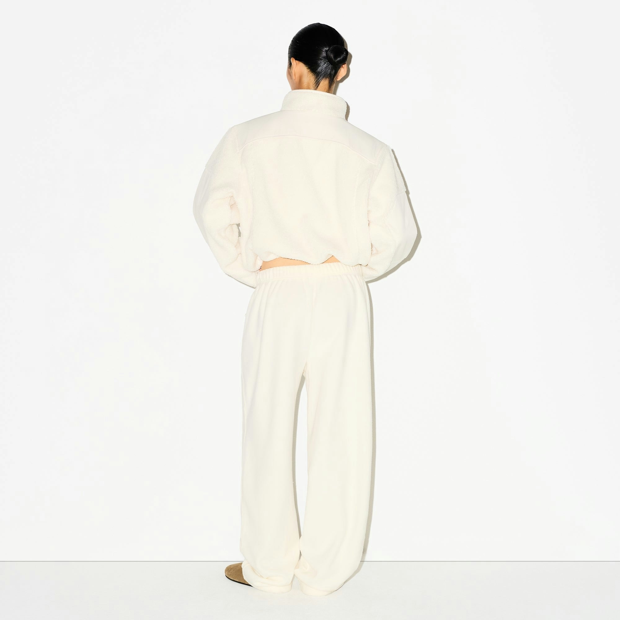 Skims Outdoor Fleece Straight Leg Pant Ecru