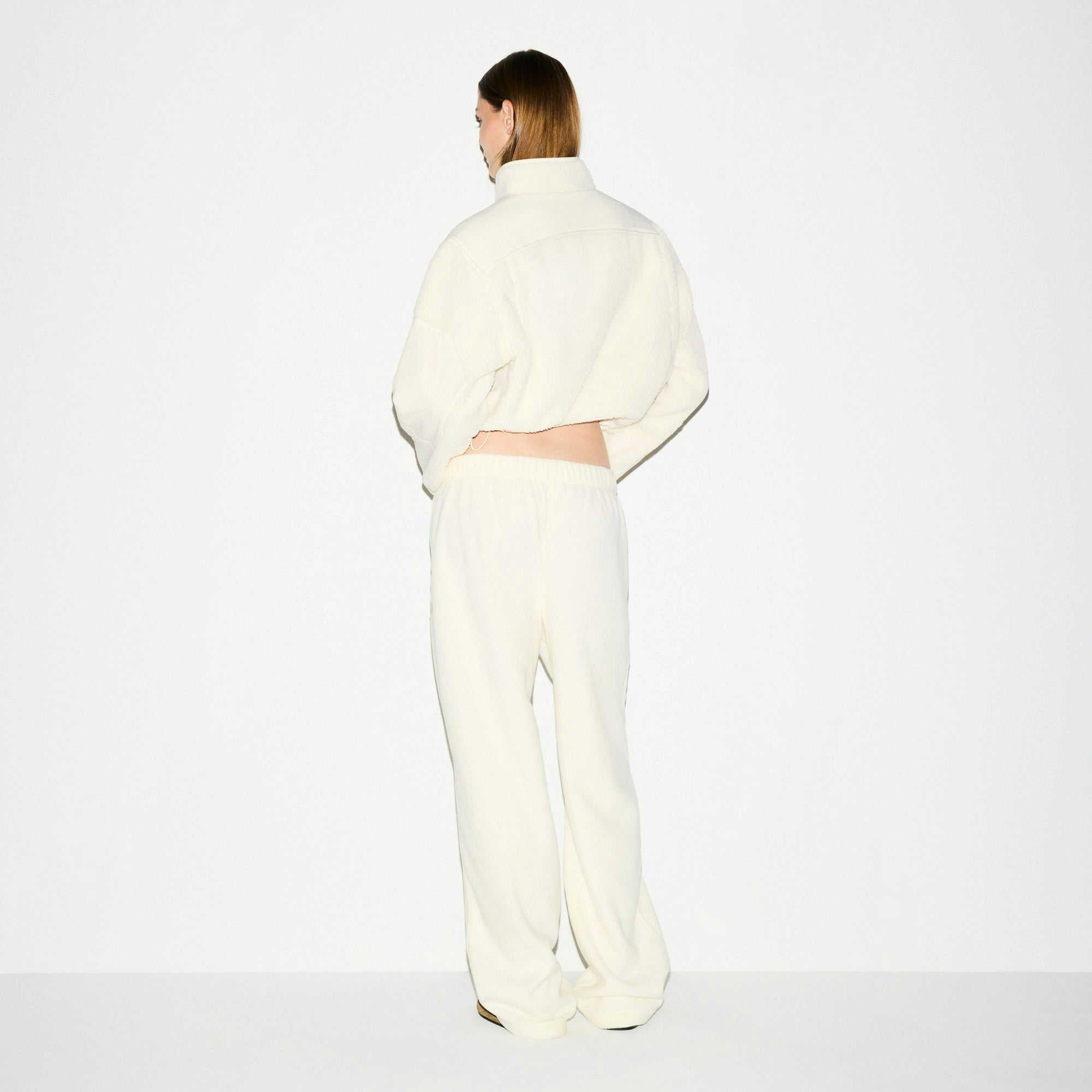 Skims Outdoor Fleece Straight Leg Pant Ecru