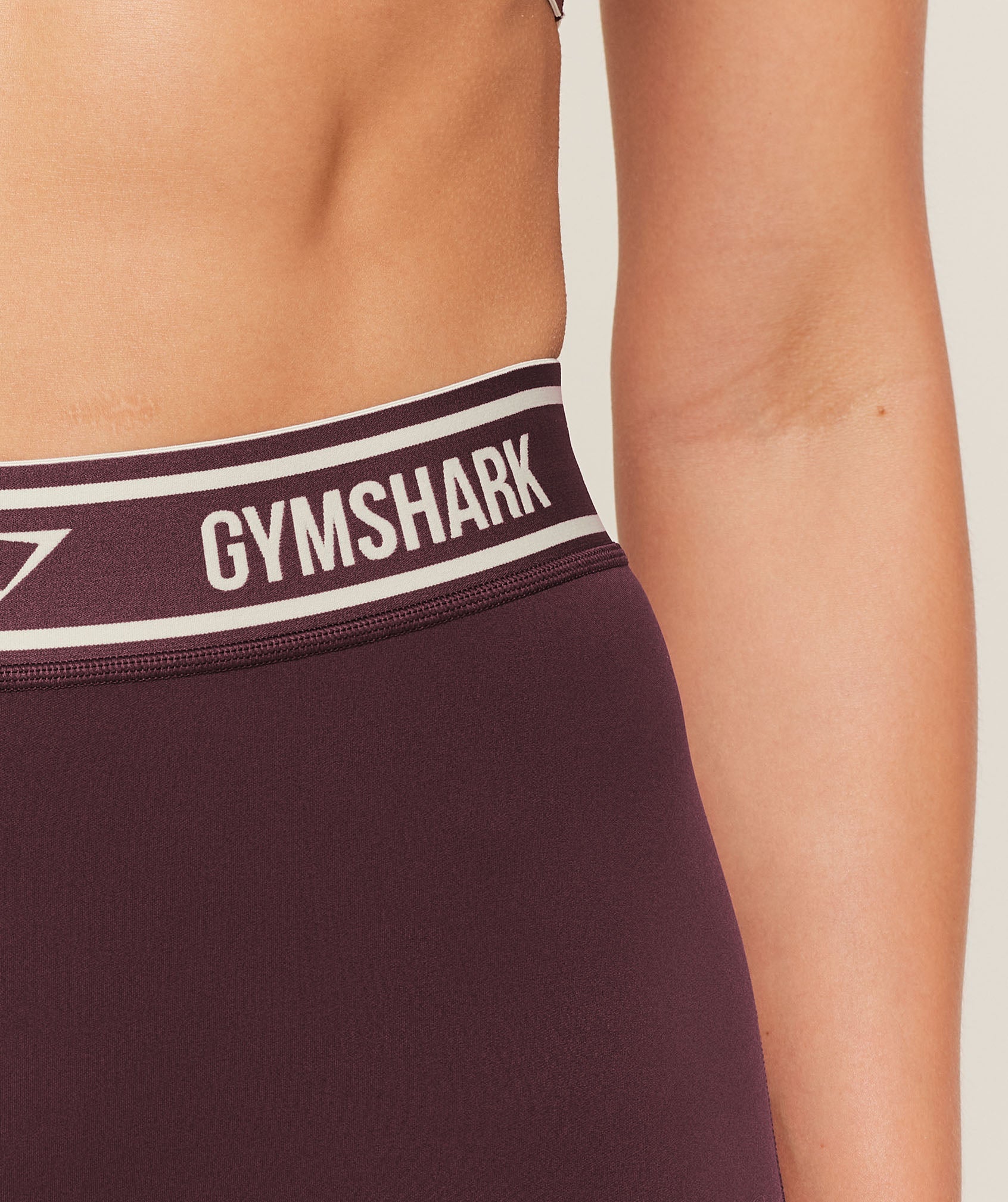 Women's Gymshark Waistband Logo Shorts Cherry Purple