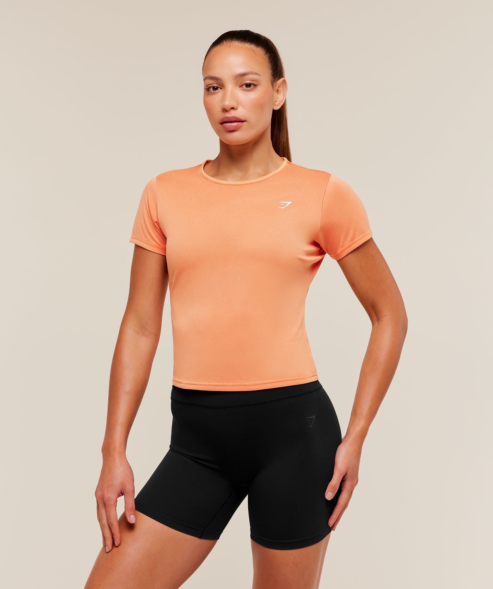 Women's Gymshark Washed Pastel Baby Tee Dayglow Peach