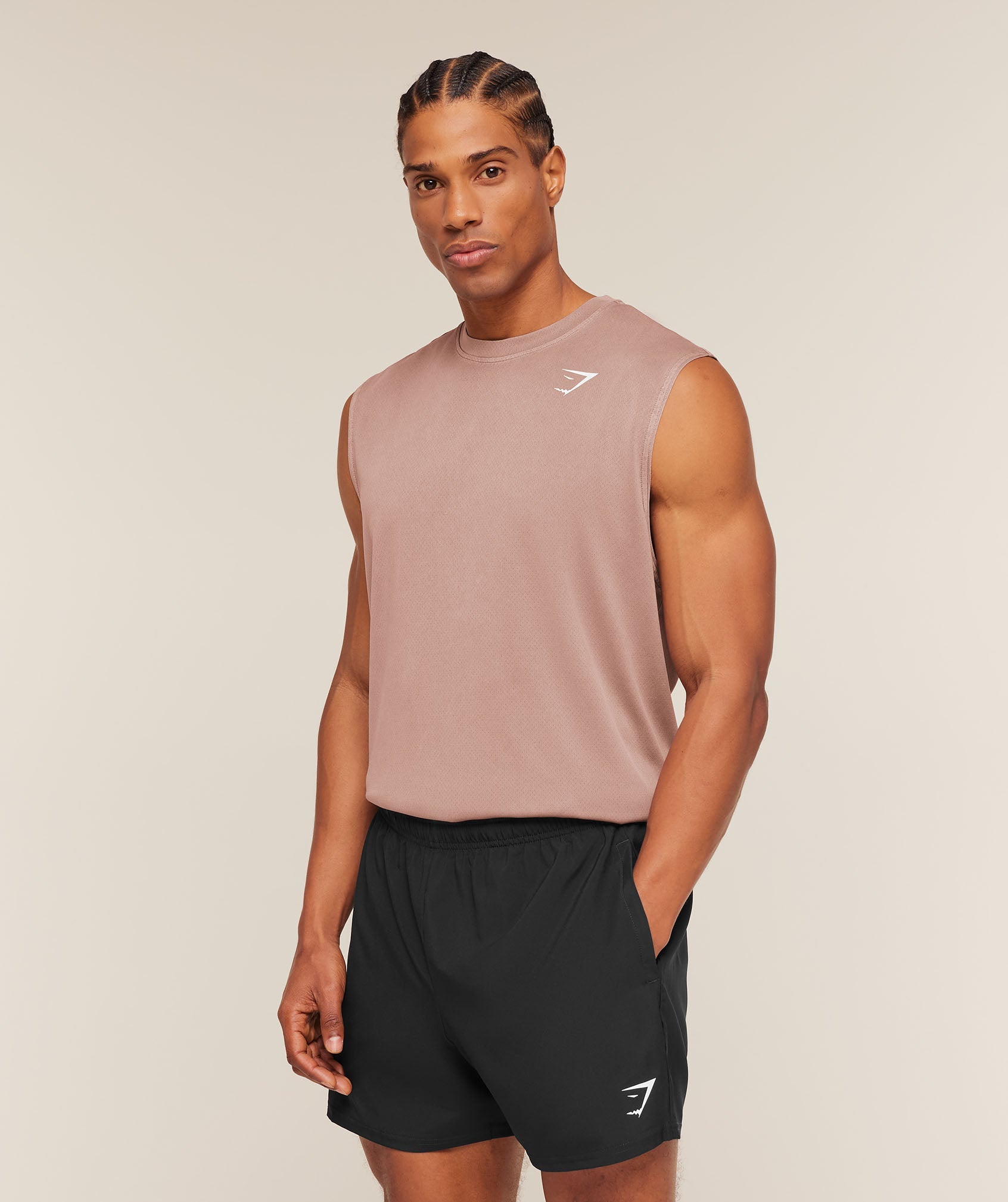 Gymshark Washed Pastels Tank Taupe Brown