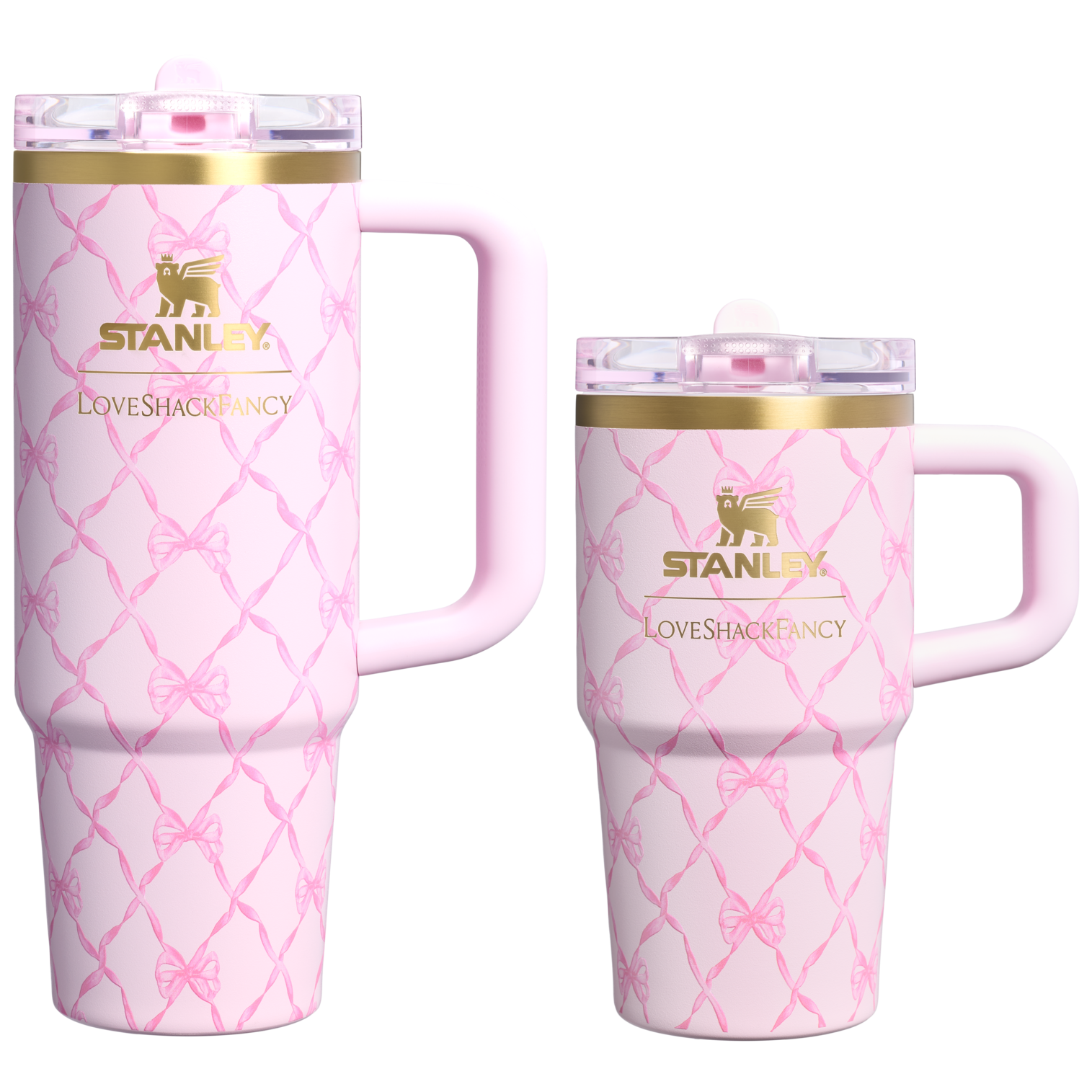 Stanley 1913 x LoveShackFancy Holiday The Quencher Details ProTour Tumbler Set | 2-pack Baby Bow Pink Peppermint Baby Bow Pink Peppermint